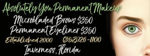 Eyebrow Tattoo result by Absolutely You Permanent Makeup - 25 years in Inverness Florida in Inverness, FL