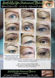 Eyebrow Tattoo result by Absolutely You Permanent Makeup - 25 years in Inverness Florida in Inverness, FL