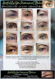 Eyebrow Tattoo result by Absolutely You Permanent Makeup - 25 years in Inverness Florida in Inverness, FL