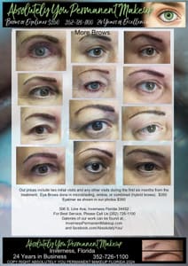 Eyebrow Tattoo result by Absolutely You Permanent Makeup - 25 years in Inverness Florida in Inverness, FL