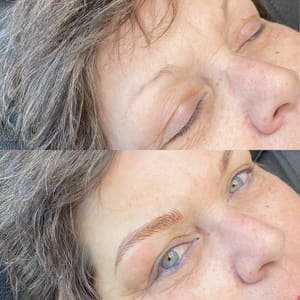 Eyebrow Tattoo result by AK Inked Alicia Kherkher Permanent Makeup in Rochester, MI