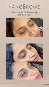Eyebrow Tattoo result by AK Inked Alicia Kherkher Permanent Makeup in Rochester, MI