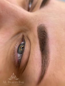 Eyebrow Tattoo result by Al Beauty Bar Permanent makeup and Cosmetic tattooing in Lutherville, MD