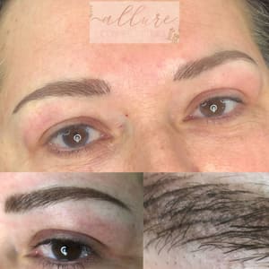 Eyebrow Tattoo result by Allure Cosmetic Studio in Albany, LA