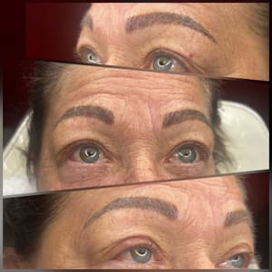 Eyebrow Tattoo result by Alyce Leonard Permanent Makeup & Esthetics Studio in Lexington, NC