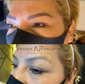 Eyebrow Tattoo result by Andrea Palafox Microblading in Dallas, TX