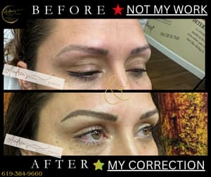 Eyebrow Tattoo result by Andrea's Permanent Makeup Studio & Scars Concealing in Temecula, CA