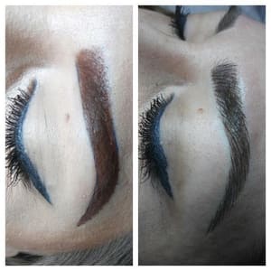 Eyebrow Tattoo result by Andrea's Permanent Makeup & tooth gems in Hesperia, CA