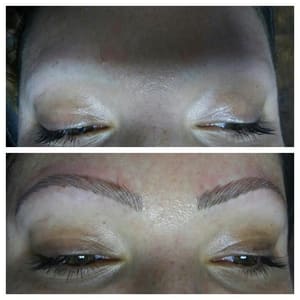 Eyebrow Tattoo result by Andrea's Permanent Makeup & tooth gems in Hesperia, CA