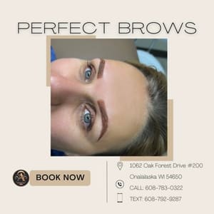 Eyebrow Tattoo result by Andreia’s Cosmetic Ink in Onalaska, WI