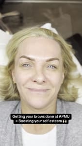 Eyebrow Tattoo result by APMU Med Spa & Brow Studio- Microblading, Microshading, Lash Lift, Brow Tint, Brow Lamination, Facials, Lip Blush in Marietta, GA