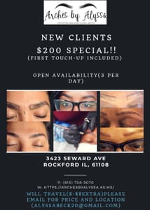 Eyebrow Tattoo result by Arches by Alyssa Certified Microblading Artist in Rockford, IL