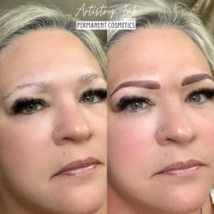 Eyebrow Tattoo result by Artistry Ink by Laura in Tyler, TX