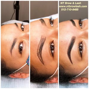 Eyebrow Tattoo result by Austin Cosmetic Permanent Makeup inside Salon Lofts at Crossing Point in Round Rock, TX
