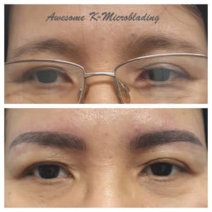 Eyebrow Tattoo result by Awesome K-Microblading (Across the hall from LALA Hair Salon) in Ellicott City, MD