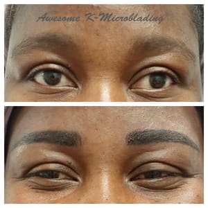 Eyebrow Tattoo result by Awesome K-Microblading (Across the hall from LALA Hair Salon) in Ellicott City, MD