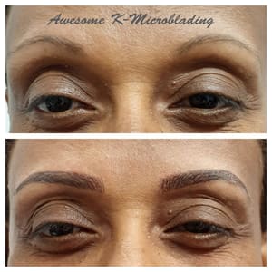 Eyebrow Tattoo result by Awesome K-Microblading (Across the hall from LALA Hair Salon) in Ellicott City, MD
