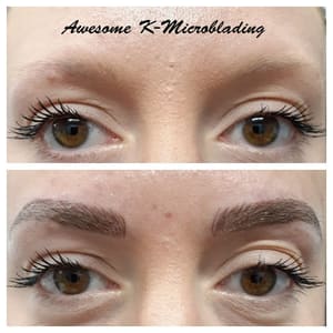 Eyebrow Tattoo result by Awesome K-Microblading (Across the hall from LALA Hair Salon) in Ellicott City, MD