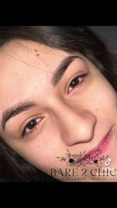 Eyebrow Tattoo result by Bare 2 Chic LLC in Pleasanton, TX
