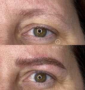 Eyebrow Tattoo result by Beauté & Co. Aesthetics LLC in Panama City, FL