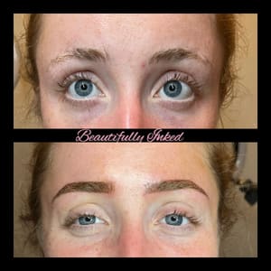 Eyebrow Tattoo result by Beautifully Inked (by Martina) and Esthetics in Island Lake, IL