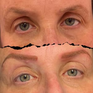Eyebrow Tattoo result by Beauty Arts Cosmetic Tattoo Academy in Beachwood, NJ