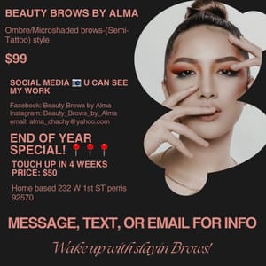 Eyebrow Tattoo result by Beauty Brows by Alma in Perris, CA