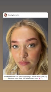 Eyebrow Tattoo result by Beauty By Macie T. in Chagrin Falls, OH