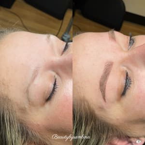 Eyebrow Tattoo result by Beauty by Sambina BBS Brow & Skin Studio in Navasota, TX