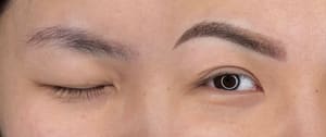 Eyebrow Tattoo result by Bisou Dep Beauty Spa and Academy in Spring, TX