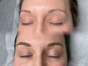 Eyebrow Tattoo result by Bisou Dep Beauty Spa and Academy in Spring, TX