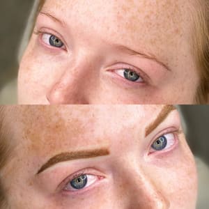 Eyebrow Tattoo result by Black Veil Artistry in Nederland, TX