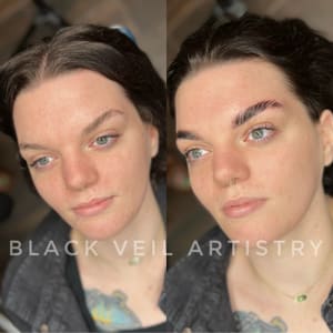 Eyebrow Tattoo result by Black Veil Artistry in Nederland, TX