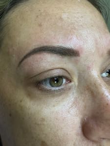 Eyebrow Tattoo result by Blinding Lights Permanent Cosmetic’s in Boynton Beach, FL