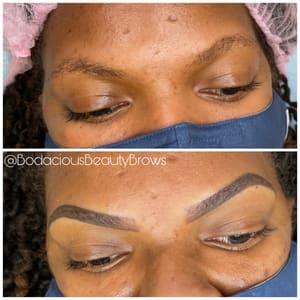 Eyebrow Tattoo result by Bodacious Beauty Brow Design in Rocky Mount, NC