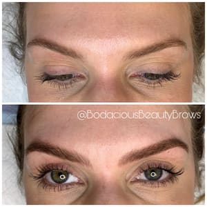 Eyebrow Tattoo result by Bodacious Beauty Brow Design in Rocky Mount, NC