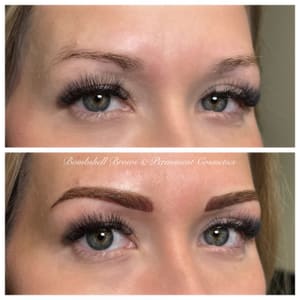Eyebrow Tattoo result by Bombshell Brows & Permanent Cosmetics-Microblading in Oklahoma City, OK