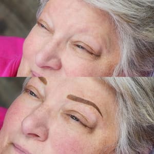 Eyebrow Tattoo result by BROW ink at The Cove Salon + Spa in Greenville, TX