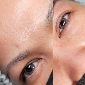Eyebrow Tattoo result by Browdazzle Esthetics and Microblading in Tomball, TX