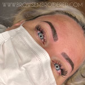 Eyebrow Tattoo result by Brows Embroidered Microblading and Powder Combo in Brentwood, CA