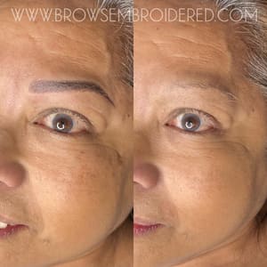 Eyebrow Tattoo result by Brows Embroidered Microblading and Powder Combo in Brentwood, CA