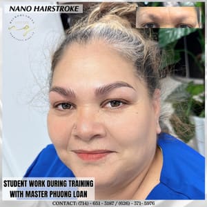 Eyebrow Tattoo result by Brows Ombré & Nano Hairstrokes Academy (Phuong Loan Beauty Studio) in Westminster, CA