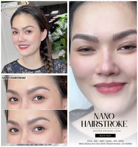 Eyebrow Tattoo result by Brows Ombré & Nano Hairstrokes Academy (Phuong Loan Beauty Studio) in Westminster, CA
