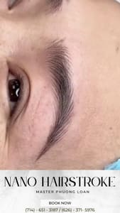 Eyebrow Tattoo result by Brows Ombré & Nano Hairstrokes Academy (Phuong Loan Beauty Studio) in Westminster, CA