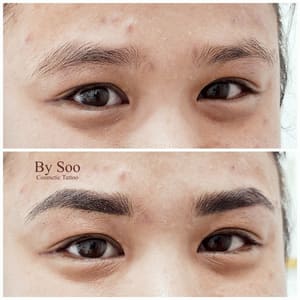 Eyebrow Tattoo result by By Soo Cosmetic Tattoo in Arcadia, CA
