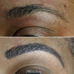 Eyebrow Tattoo result by Candy Luther, Medical Aesthetician in Greenville, SC