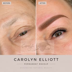 Eyebrow Tattoo result by Carolyn Elliott Permanent Makeup in Los Osos, CA