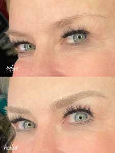 Eyebrow Tattoo result by Casandra Brown Microblading Studio in Allen, TX