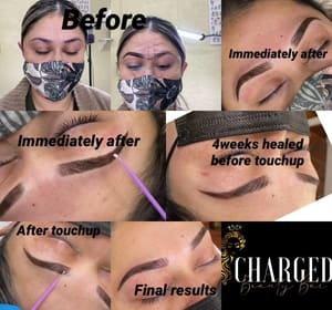 Eyebrow Tattoo result by Charged Beauty Bar in South Bay, FL