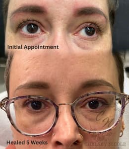 Eyebrow Tattoo result by Chelsey Nicole Permanent Cosmetics in Suffolk, VA
